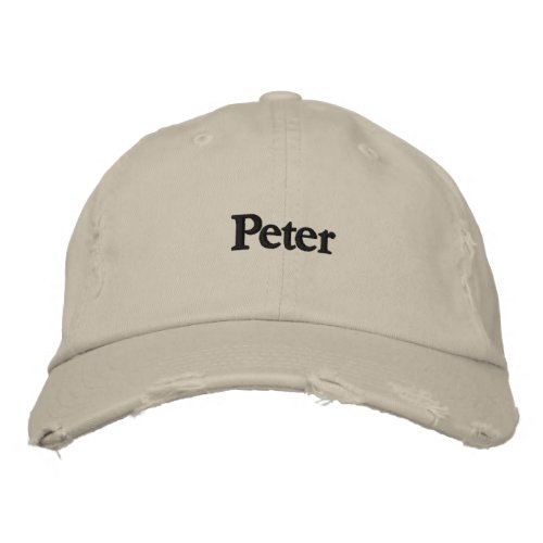 Peter Create your Own name text Chino twill_Hat Embroidered Baseball Cap