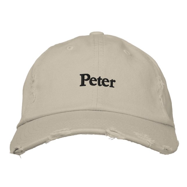 Peter Create your Own name text Chino twill-Hat Embroidered Baseball Cap (Front)