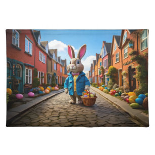 Peter Easter Bunny Easter Egg Basket Cloth Placemat