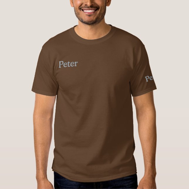 Peter Embroidered Mans Name, Embroidered T-Shirt (Front)