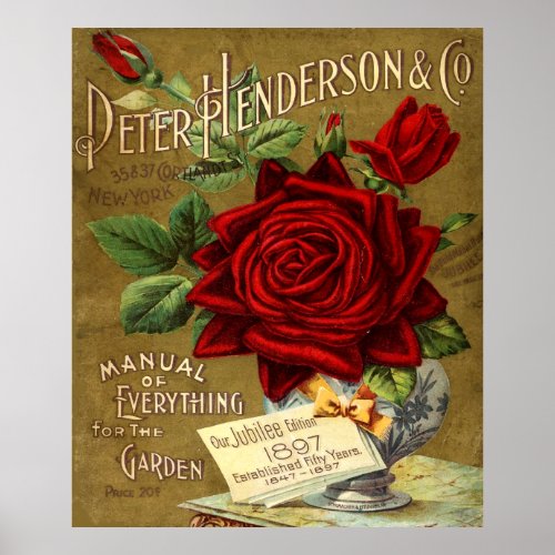 Peter Henderson  Co Garden Catalogue Ad Poster