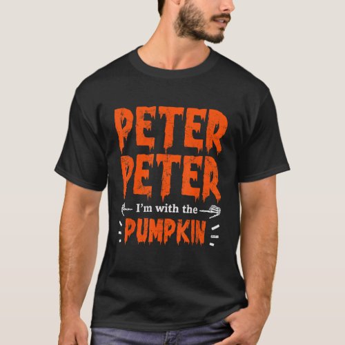 Peter Im with the Pumpkin Halloween Costume Couple T_Shirt
