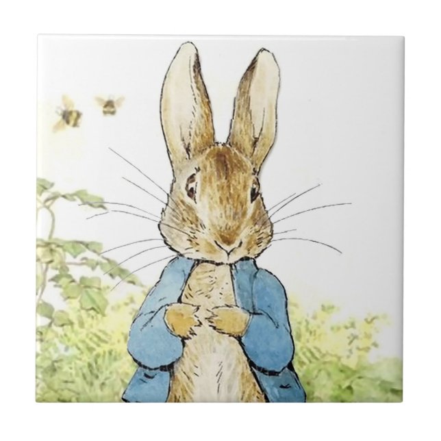 “Peter in the Lettuce Patch” by Beatrix Potter Ceramic Tile (Front)