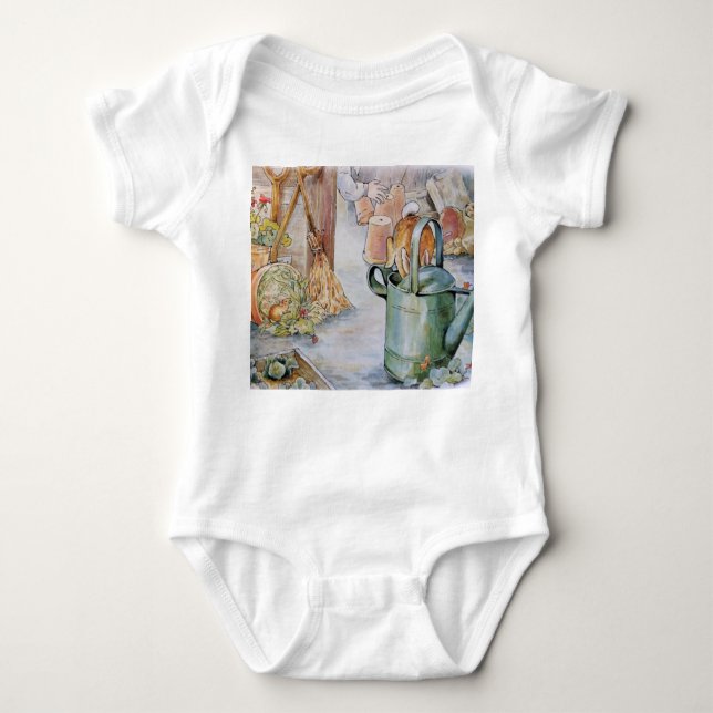 Peter Jumping in a Watering Can Baby Bodysuit (Front)