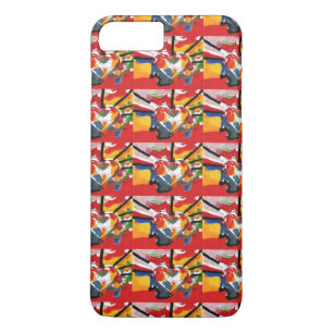 Peter Max 60s colorful watercolor abstract Heart iPhone 8 Plus/7 Plus Case