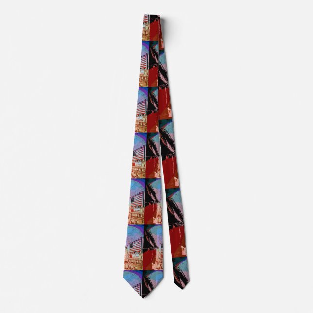 "peter max art style" wall street tie (Front)