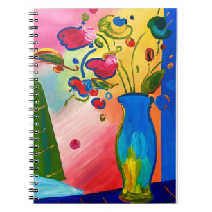 Peter Max inspired Flowers Notebook