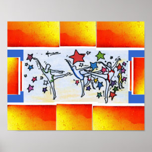 Peter Max style original signed acrylic painting Poster