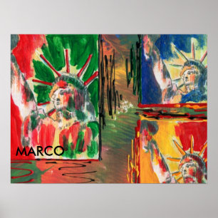 Peter Max style original signed acrylic painting Poster