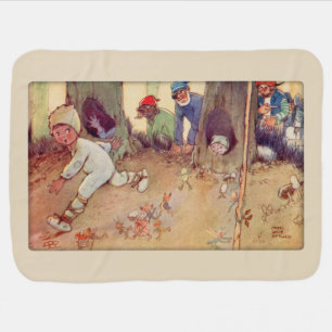 Peter Pan and Fairies running from Pirates Swaddle Blanket
