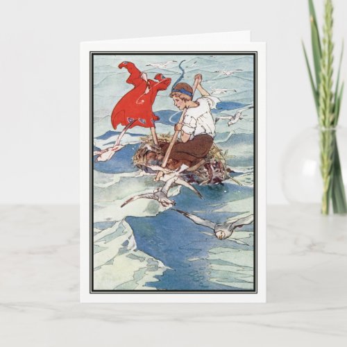 Peter Pan and Tinker Bell by Alice B Woodward Holiday Card