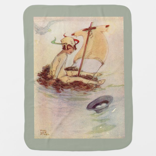 Peter Pan Baby Blanket Moss Background (Front)