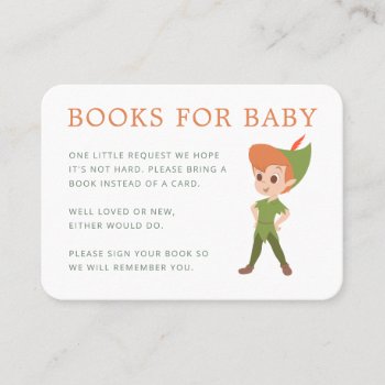 Peter Pan Baby Shower Books For Baby Insert Card by peterpan at Zazzle
