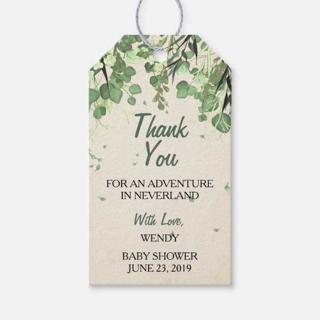 Peter Pan Baby Shower Favor Tag (Front)