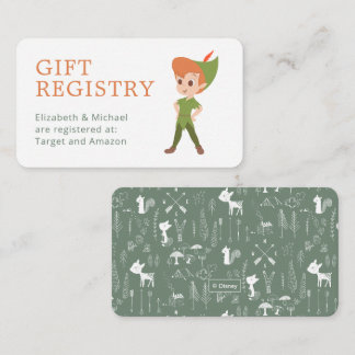 Peter Pan Baby Shower Gift Registry Enclosure Card