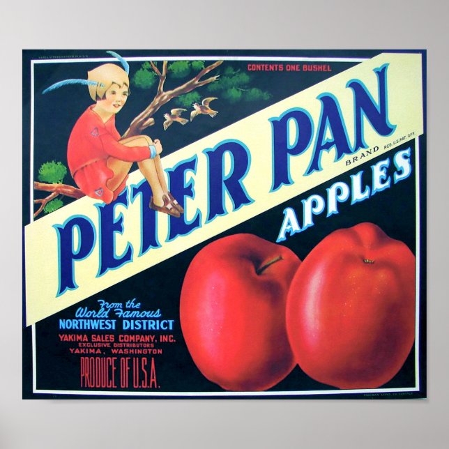 Peter Pan Brand Northwest Apples Yakima Washington Poster (Front)