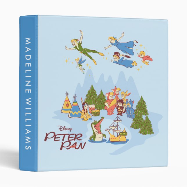 Peter Pan Flying over Neverland 3 Ring Binder (Front/Spine)