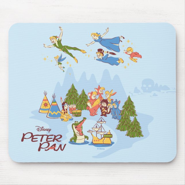 Peter Pan Flying over Neverland Mouse Pad (Front)