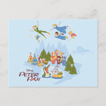 Peter Pan Flying Over Neverland Postcard by peterpan at Zazzle