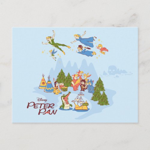 Peter Pan Flying over Neverland Postcard
