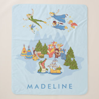 Peter Pan Flying over Neverland Sherpa Blanket