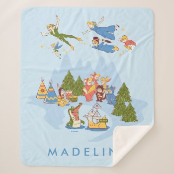Peter Pan Flying Over Neverland Sherpa Blanket by peterpan at Zazzle