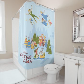 Peter Pan Flying Over Neverland Shower Curtain by peterpan at Zazzle