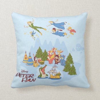 Peter Pan Flying Over Neverland Throw Pillow by peterpan at Zazzle