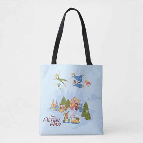 Peter Pan Flying over Neverland Tote Bag