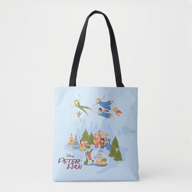 Peter Pan Flying over Neverland Tote Bag (Front)
