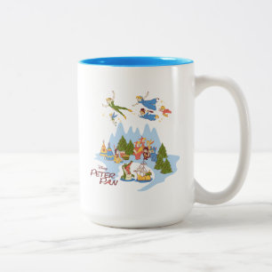 Peter Pan Flying over Neverland Two-Tone Coffee Mug