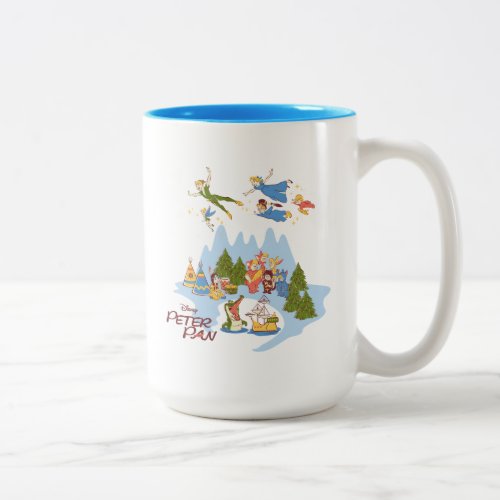 Peter Pan Flying over Neverland Two_Tone Coffee Mug
