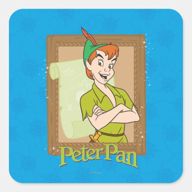 Peter Pan - Frame Square Sticker (Front)