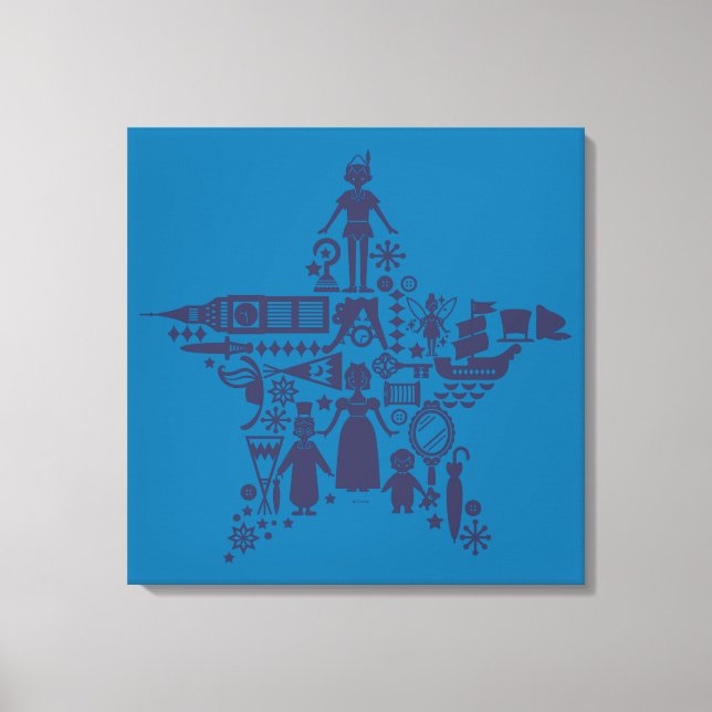 Peter Pan & Friends Star Canvas Print (Front)