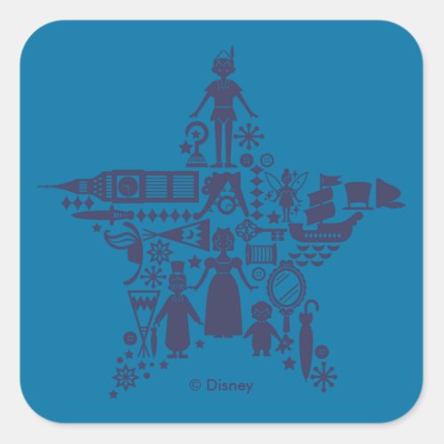 Peter Pan  Friends Star Square Sticker