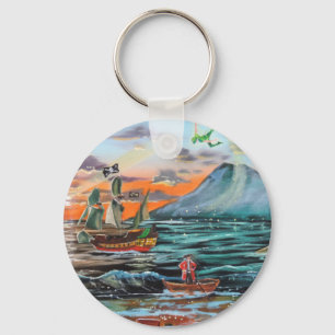 Peter Pan Hook's cove Tinker Bell painting Keychain