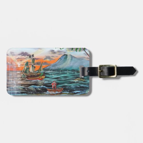 Peter Pan Hooks cove Tinker Bell painting Luggage Tag