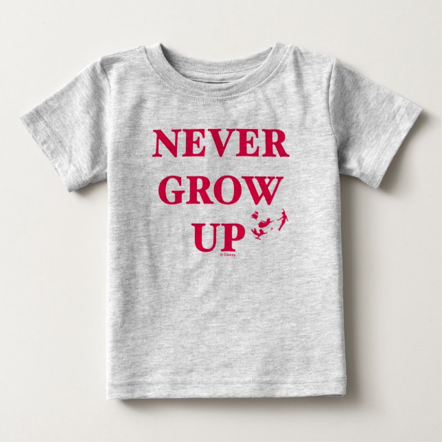 Peter Pan | Never Grow Up Baby T-Shirt (Front)
