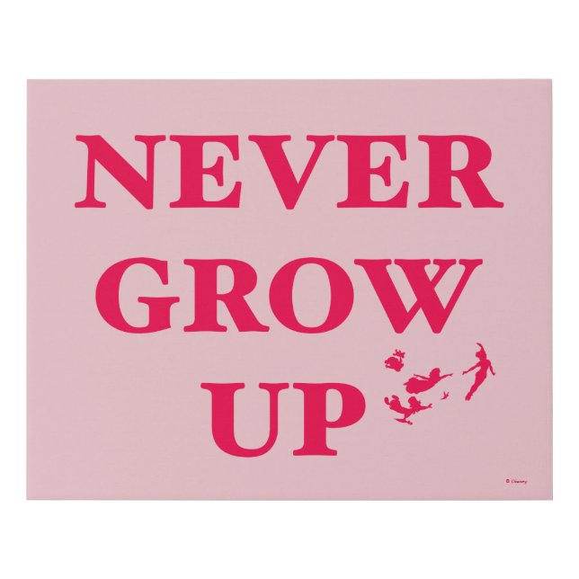 Peter Pan | Never Grow Up Faux Canvas Print (Front)