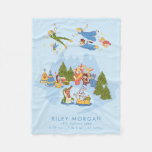 Peter Pan Never Land Scene Custom Birth StatS Fleece Blanket