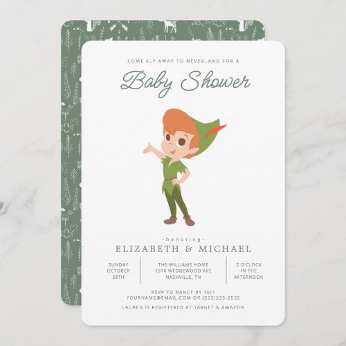 Peter Pan Neverland  Baby Shower Invitation