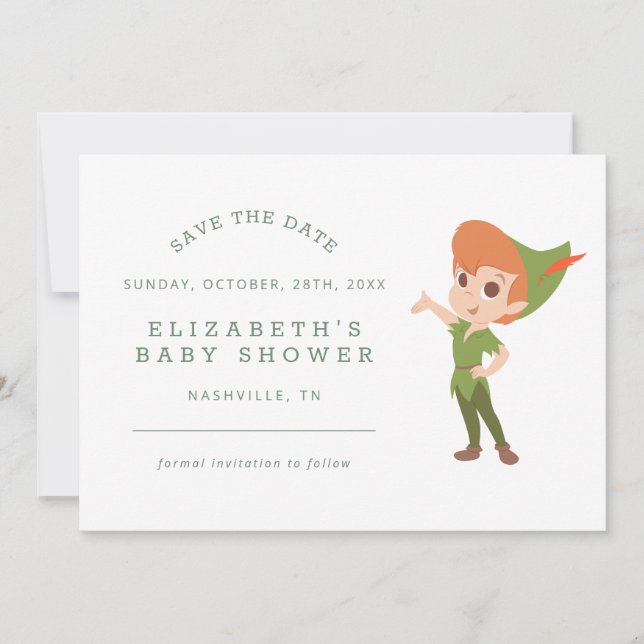 Peter Pan Neverland | Baby Shower Save The Date (Front)