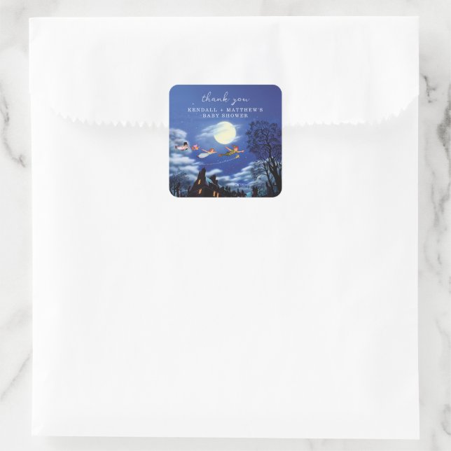 Peter Pan Neverland | Baby Shower - Thank You Square Sticker (Bag)