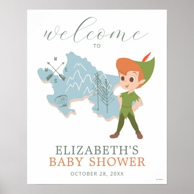 Peter Pan - Neverland | Baby Shower Welcome Sign (Front)