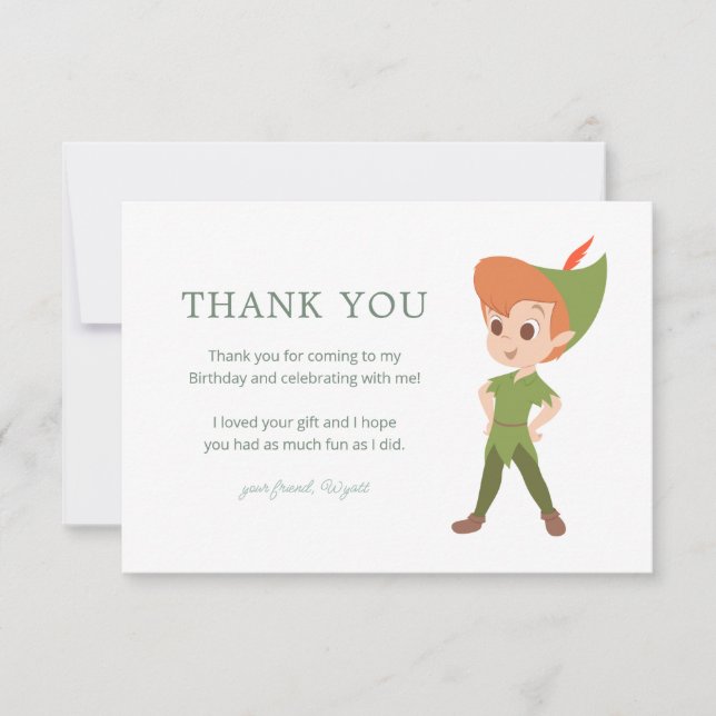 Peter Pan - Neverland Birthday Thank You Card (Front)