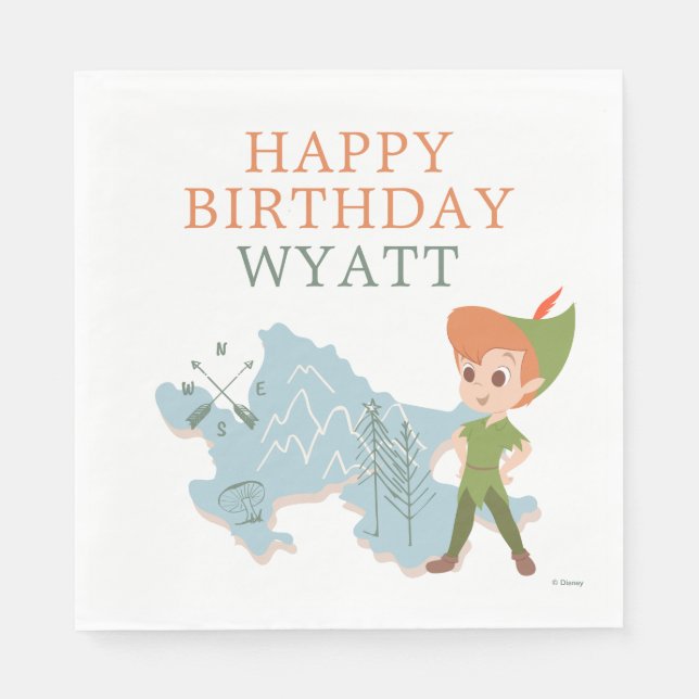 Peter Pan Neverland | First Birthday Napkins (Front)