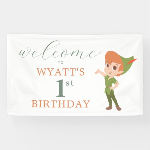 Peter Pan Neverland  First Birthday Welcome Banner