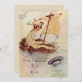 Peter Pan on Nest Raft - Baby Invitation (Front/Back)