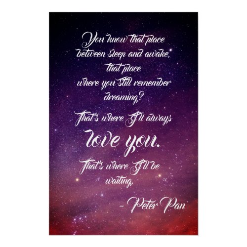 Peter Pan Quote  Poster