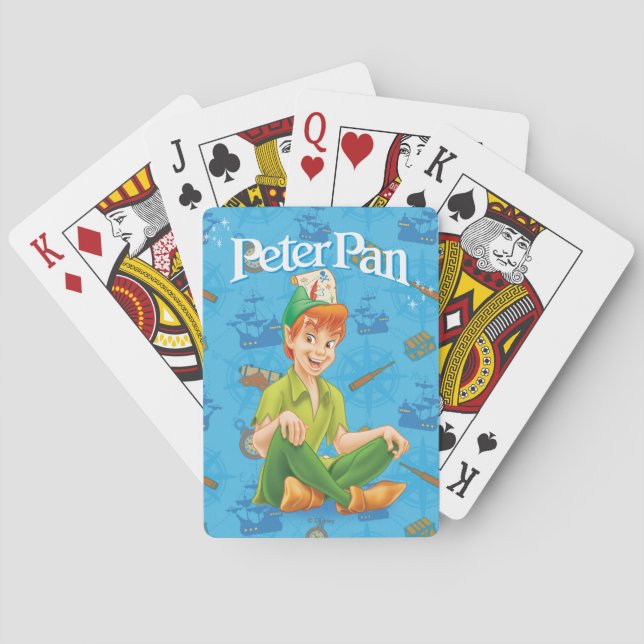 Peter Pan Sitting Down Playing Cards (Back)